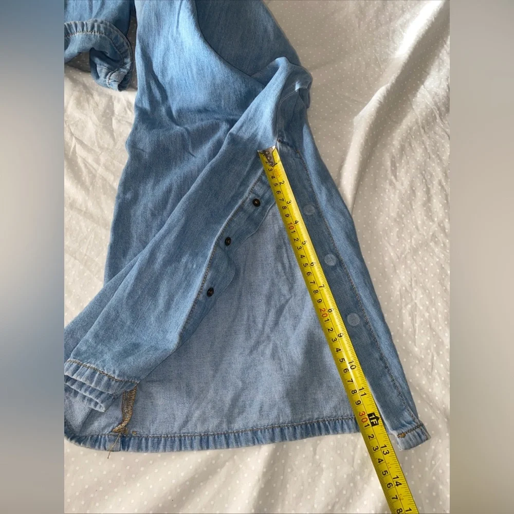 Anthropologie Pilcro High Rise Super Wide Button Leg Jean Lightweight Boho Sz 25 - Picture 13 of 13